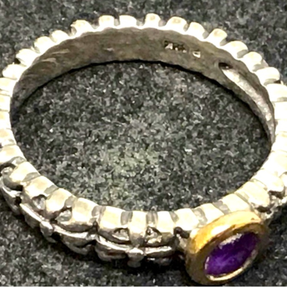 New Arrival 💜T & C Sterling and 14 k Amethyst ring, size 7.